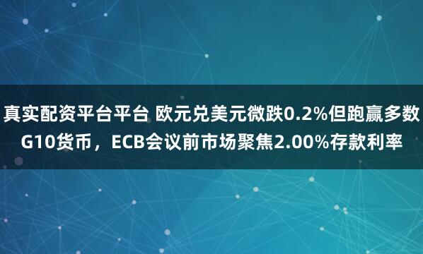 真实配资平台平台 欧元兑美元微跌0.2%但跑赢多数G10货币，ECB会议前市场聚焦2.00%存款利率