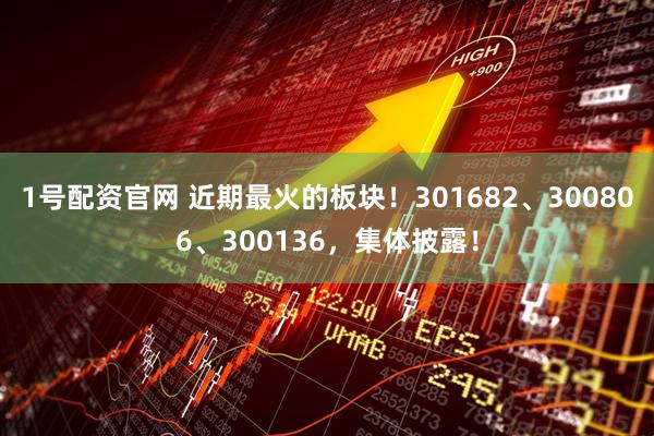 1号配资官网 近期最火的板块！301682、300806、300136，集体披露！